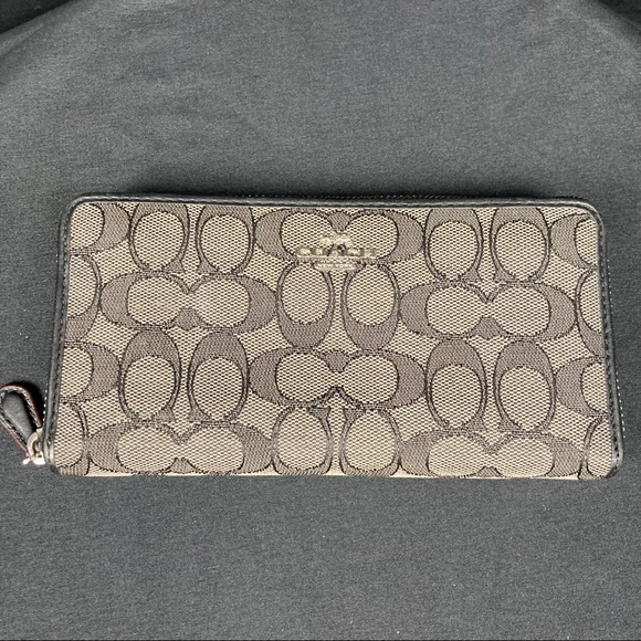 Coach Handbags - Coach logo canvas zip around continental wallet